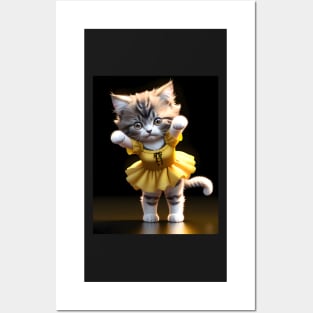 Dancing cat - Modern digital art Posters and Art